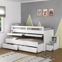 Ver imagem 1 de Beliche Infantil com Escrivaninha 2 Gavetas MDF Branco
