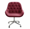 Ver imagem 2 de Cadeira Escritório Giratória Lua Capitonê Poltrona com Rodinhas Home Office - Suede Bordô