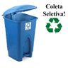 Lixeira Cesto Pedal 30l Coleta Seletiva Reciclagem Azul - 2