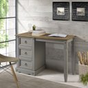 Ver imagem 6 de Escrivaninha Penteadeira de Madeira Maciça com 3 Gavetas Cinza Lavado