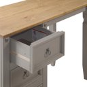 Ver imagem 5 de Escrivaninha Penteadeira de Madeira Maciça com 3 Gavetas Cinza Lavado