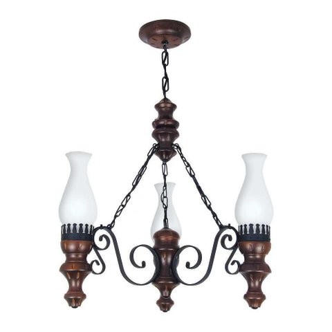 Lustre Rústico Envelhecido3 Lâmpadas 803e