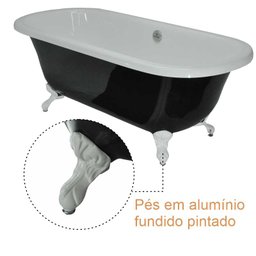 Banheira Mesclada Paola Vitoriana Imersão Classica 175x79x63 sem Hidromassagem Pés Branco, Versátil - 2