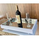Ver imagem 1 de Bandeja Espelhada Decorativa Laqueada Flutuante Taças Sala Laqueada Off Whithe