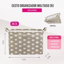 Ver imagem 3 de Kit 3 Cestos Multiuso Tecido 43l, 25l e 23l Bege Riscas
