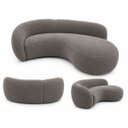 Ver imagem 4 de Sofá Zah 240 cm 4 Lugares Luxo Orgânico Curvo Bouclé Premium:Bouclé Cinza Escuro
