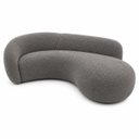 Ver imagem 5 de Sofá Zah 240 cm 4 Lugares Luxo Orgânico Curvo Bouclé Premium:Bouclé Cinza Escuro