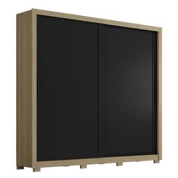 Guarda Roupa Casal Premier 2 Portas Deslizantes Freijó/Preto - Zanzini Móveis - 1