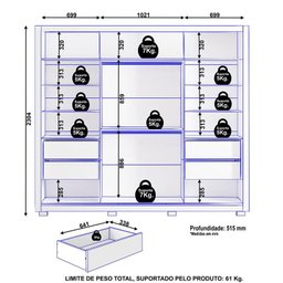 Guarda Roupa Casal Premier 2 Portas Deslizantes Freijó/Preto - Zanzini Móveis - 4