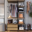 Ver imagem 2 de Closet Roupeiro Industrial 02 Gvt 180 Cm P1025 Mell Preto Pp