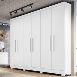 Guarda Roupa Casal 6 Portas Sergipe Bianchi Móveis Branco - 1