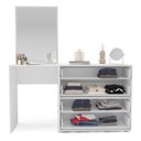 Ver imagem 3 de Cômoda Penteadeira Porto 4 Gavetas com Espelho 149x160cm Creme/Branco 240889
