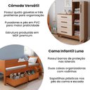 Ver imagem 2 de Quarto Infantil Luna Plus Nature com Cômoda Versátil Savana Off White e Estilo Moderno