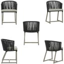 Ver imagem 5 de Mesa com 4 Cadeiras de Jantar Roma 100cm e Noronha em Aluminío Fendi Corda Nautica Estofado 3 Trama