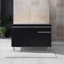 Ver imagem 2 de Gabinete P/ Pia de Inox 120cm Preto 3 Portas 1 Gaveta S/ Tampo