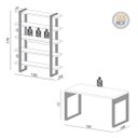 Ver imagem 3 de Mesa Escrivaninha e Estante Industrial Dalla Costa 100% Mdf Cor:freijó com Preto Fosco