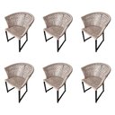 Ver imagem 1 de Kit 6 Cadeiras de Jantar Corda Naútica Salinas Area Externa Base Alumínio Preto - Champanhe