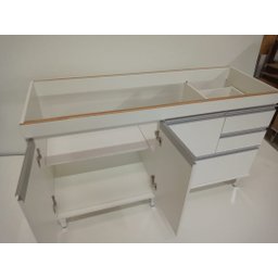 Gabinete para Pia de Cozinha 1,60m Donatello Branco 100% Mdf 15mm Rino Móveis - 2