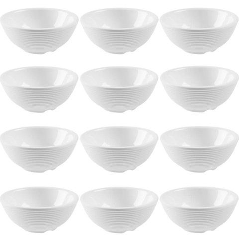 12 Ramekins de Melamina Relevo 90ml Branco Sauce Haus Bowls Pequenos Molhos