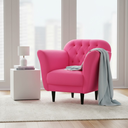 Ver imagem 2 de Poltrona Decorativa Dália Couro Rosa Pink Pés Madeira Mz Decor