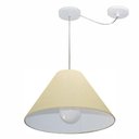 Ver imagem 1 de Lustre Pendente Cone com Desvio Md-4272 Cúpula Tec 25/15x40cm Algodão Crú - Bivolt