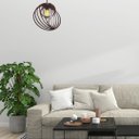 Ver imagem 2 de Luminária Teto Tipo Pendente Espinha Mdf - Completa - Cor: Marrom