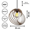 Ver imagem 3 de Luminária Teto Tipo Pendente Espinha Mdf - Completa - Cor: Marrom