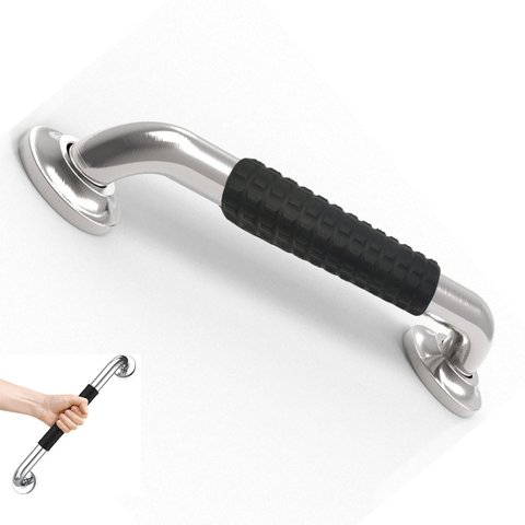 Barra de Apoio Inox 30cm Superficie Antiderrapante Idoso Gestante Criança Cadeirante Banheiro Box Ac