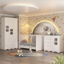 Ver imagem 2 de Quarto de Bebê Completo com Berço 3 em 1 com Colchão Incluso Serena Multimóveis Mp4543 Branco