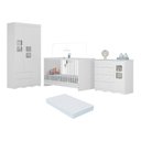 Ver imagem 1 de Quarto de Bebê Completo com Berço 3 em 1 com Colchão Incluso Serena Multimóveis Mp4543 Branco
