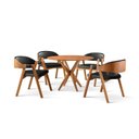 Ver imagem 3 de Conjunto de Mesa Redonda 100cm com 4 Cadeiras Gaia Preto/Freijó