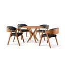 Ver imagem 3 de Conjunto de Mesa Redonda 100cm com 4 Cadeiras Gaia Preto/Freijó