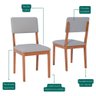 Conjunto de Mesa Redonda 1,09 e 4 Cadeiras Madeira/linho Cinza - 3