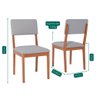 Conjunto de Mesa Redonda 1,09 e 4 Cadeiras Madeira/linho Cinza - 5
