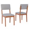 Conjunto de Mesa Redonda 1,09 e 4 Cadeiras Madeira/linho Cinza - 7