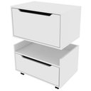 Ver imagem 1 de Kit Balcão e Gabinete de Banheiro 1 Porta 1 Gaveta e Rodízio Branco