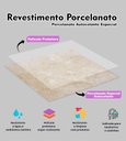 Ver imagem 2 de 10 Placas Revestimento Porcelanato Mármore Bege Laminado 25x25cm