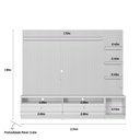 Ver imagem 2 de Rack com Painel Ripado 1 Módulo Lateral Ouro Preto Linea Brasil Nature/off White