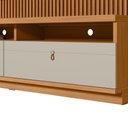 Ver imagem 4 de Rack com Painel Ripado 1 Módulo Lateral Ouro Preto Linea Brasil Nature/off White