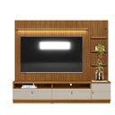 Ver imagem 1 de Rack com Painel Ripado 1 Módulo Lateral Ouro Preto Linea Brasil Nature/off White