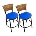 Ver imagem 2 de Kit 2 Banquetas Baixa Cozinha Encosto Juncado