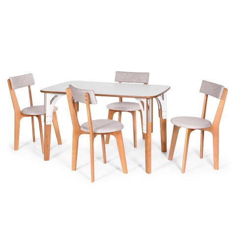 Conjunto de Jantar Style + 4 Cadeiras Estofadas