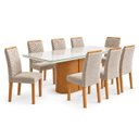 Ver imagem 2 de Conjunto Sala de Jantar 8 Lugares Retangular Tampo Vidro/MDF 200x90cm Mesa Diana e Cadeiras Carol