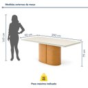 Ver imagem 3 de Conjunto Sala de Jantar 8 Lugares Retangular Tampo Vidro/MDF 200x90cm Mesa Diana e Cadeiras Carol