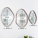 Ver imagem 5 de Trio Espelhos Orgânicos Decorativos Borda em Couro Acabamento Premium para Salas e Escritórios