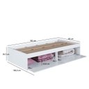 Ver imagem 4 de Cama de Solteiro com 2 Portas Basculantes Branca