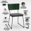 Ver imagem 4 de Kit 06 Cadeiras Decorativas Sala Jantar Allana L02 Facto Verde Musgo Linho Cinza Escuro - Lyam