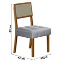 Ver imagem 7 de Mesa de Jantar Liz 180x90cm Vidro 25 mm Cinamomo Off White com Kit 6 Cadeiras Linho Prata -Valdemóve