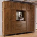 Ver imagem 1 de Guarda-Roupa Casal 1 Espelho e Penteadeira 10 Portas 4 Gavetas Retrô Evidence Espresso Móveis