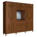 Ver imagem 3 de Guarda-Roupa Casal 1 Espelho e Penteadeira 10 Portas 4 Gavetas Retrô Evidence Espresso Móveis